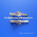 daisy flower shiny silver casting tiepin for women